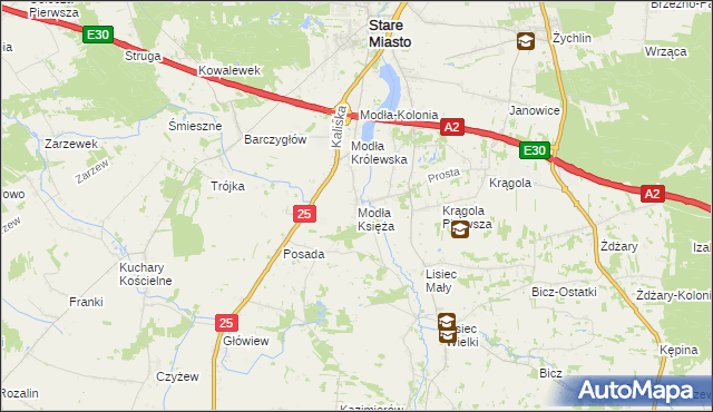 mapa Modła Księża, Modła Księża na mapie Targeo