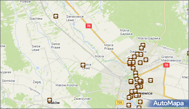 mapa Mokra gmina Skierniewice, Mokra gmina Skierniewice na mapie Targeo
