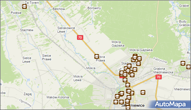 mapa Mokra Prawa, Mokra Prawa na mapie Targeo