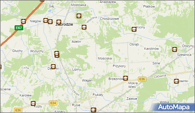 mapa Mościska gmina Zabrodzie, Mościska gmina Zabrodzie na mapie Targeo