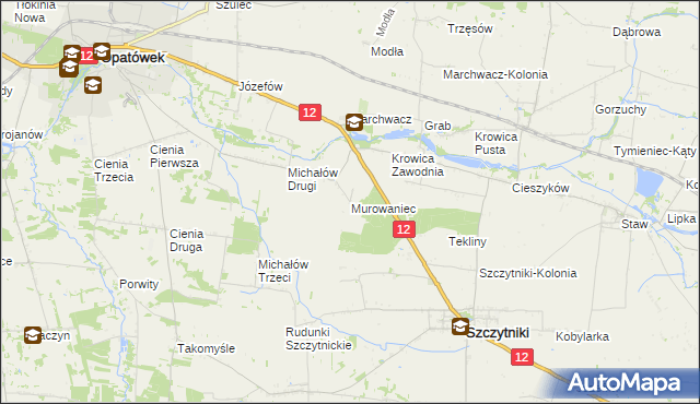 mapa Murowaniec gmina Szczytniki, Murowaniec gmina Szczytniki na mapie Targeo