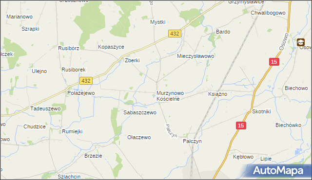 mapa Murzynowo Kościelne, Murzynowo Kościelne na mapie Targeo