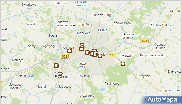 mapa Nasielsk, Nasielsk na mapie Targeo