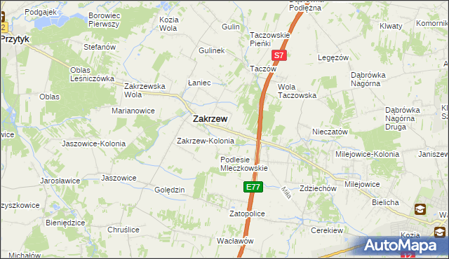 mapa Natalin gmina Zakrzew, Natalin gmina Zakrzew na mapie Targeo