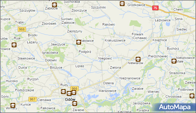 mapa Niegowić, Niegowić na mapie Targeo