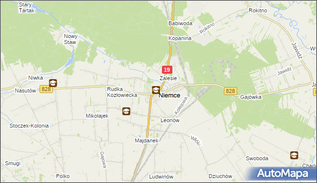 mapa Niemce, Niemce na mapie Targeo