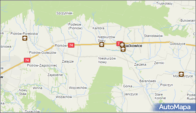 mapa Nieskurzów Nowy, Nieskurzów Nowy na mapie Targeo