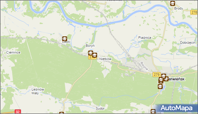 mapa Nietków, Nietków na mapie Targeo