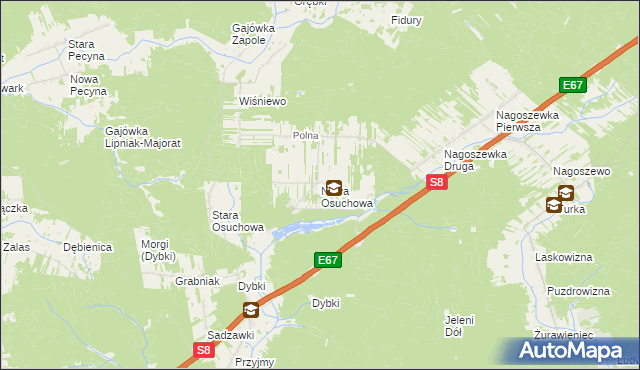 mapa Nowa Osuchowa, Nowa Osuchowa na mapie Targeo