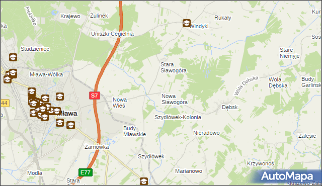 mapa Nowa Sławogóra, Nowa Sławogóra na mapie Targeo
