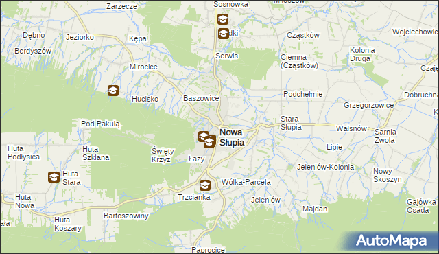 mapa Nowa Słupia, Nowa Słupia na mapie Targeo