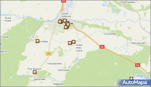 mapa Nowa Wieś Ujska, Nowa Wieś Ujska na mapie Targeo