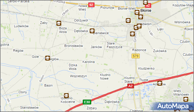 mapa Nowe Faszczyce, Nowe Faszczyce na mapie Targeo