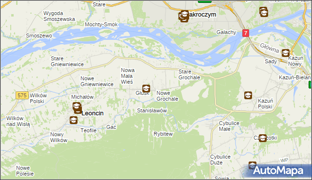 mapa Nowe Grochale, Nowe Grochale na mapie Targeo