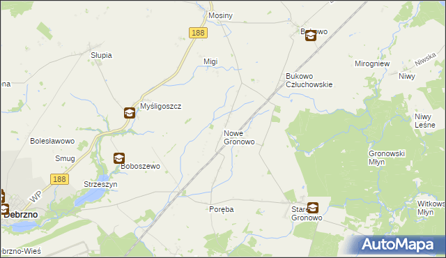 mapa Nowe Gronowo, Nowe Gronowo na mapie Targeo