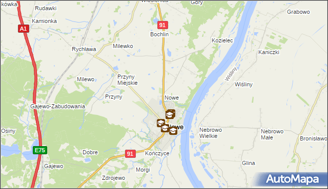mapa Nowe powiat świecki, Nowe powiat świecki na mapie Targeo