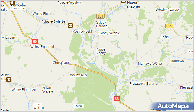 mapa Nowe Rzepki, Nowe Rzepki na mapie Targeo