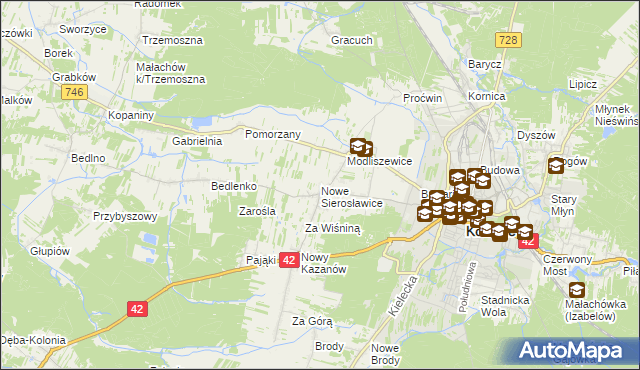 mapa Nowe Sierosławice, Nowe Sierosławice na mapie Targeo