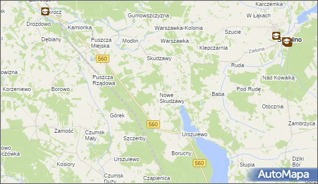 mapa Nowe Skudzawy, Nowe Skudzawy na mapie Targeo