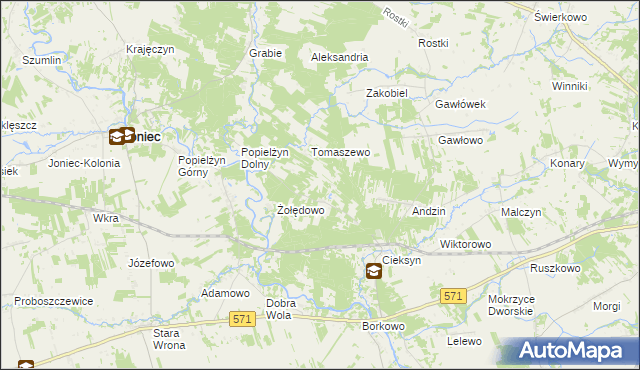 mapa Nowosiółki gmina Nowe Miasto, Nowosiółki gmina Nowe Miasto na mapie Targeo