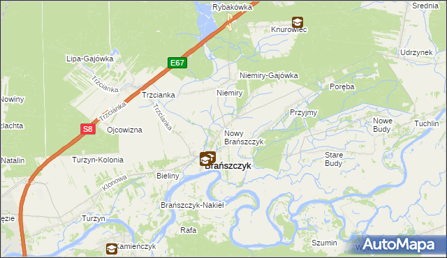 mapa Nowy Brańszczyk, Nowy Brańszczyk na mapie Targeo