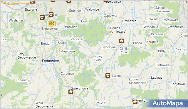 mapa Nowy Glinik, Nowy Glinik na mapie Targeo