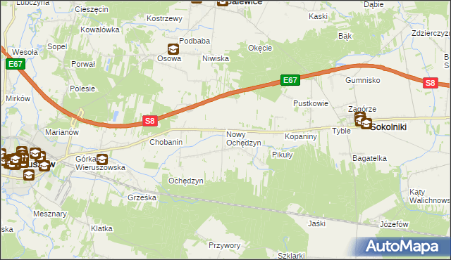 mapa Nowy Ochędzyn, Nowy Ochędzyn na mapie Targeo