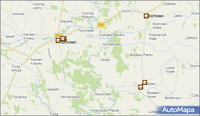 mapa Obręb gmina Mochowo, Obręb gmina Mochowo na mapie Targeo