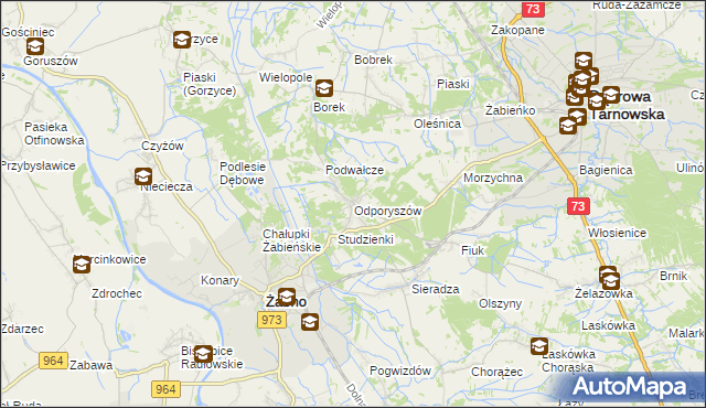 mapa Odporyszów, Odporyszów na mapie Targeo