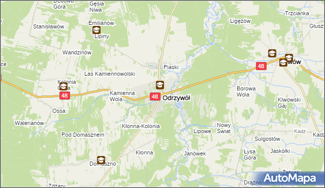 mapa Odrzywół, Odrzywół na mapie Targeo