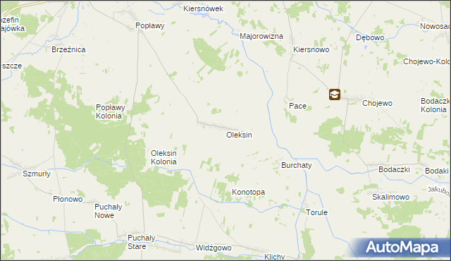 mapa Oleksin gmina Brańsk, Oleksin gmina Brańsk na mapie Targeo