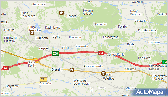 mapa Olesin gmina Dębe Wielkie, Olesin gmina Dębe Wielkie na mapie Targeo