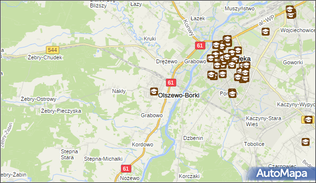 mapa Olszewo-Borki, Olszewo-Borki na mapie Targeo