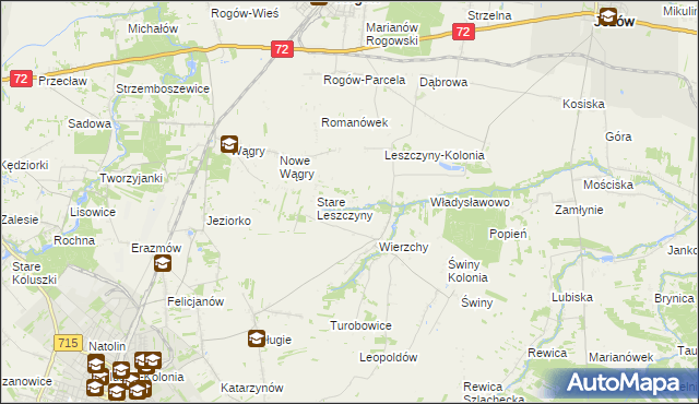 mapa Olszewo gmina Jeżów, Olszewo gmina Jeżów na mapie Targeo