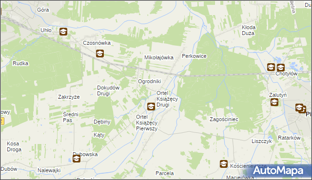 mapa Ortel Książęcy Drugi, Ortel Książęcy Drugi na mapie Targeo