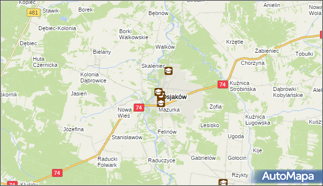 mapa Osjaków, Osjaków na mapie Targeo