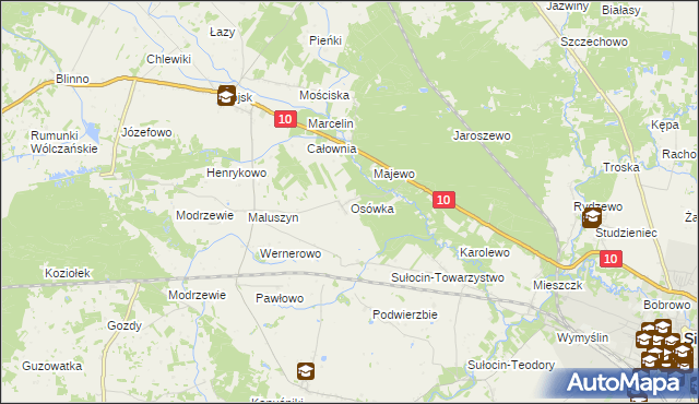 mapa Osówka gmina Sierpc, Osówka gmina Sierpc na mapie Targeo