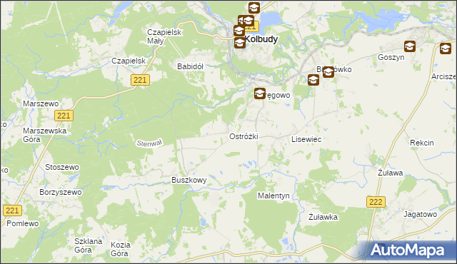 mapa Ostróżki, Ostróżki na mapie Targeo