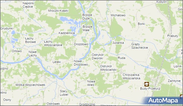mapa Ostrykół Dworski, Ostrykół Dworski na mapie Targeo