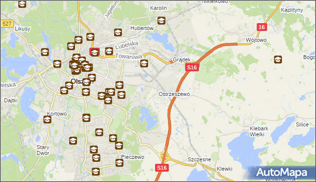 mapa Ostrzeszewo, Ostrzeszewo na mapie Targeo