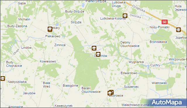 mapa Osuchów gmina Mszczonów, Osuchów gmina Mszczonów na mapie Targeo