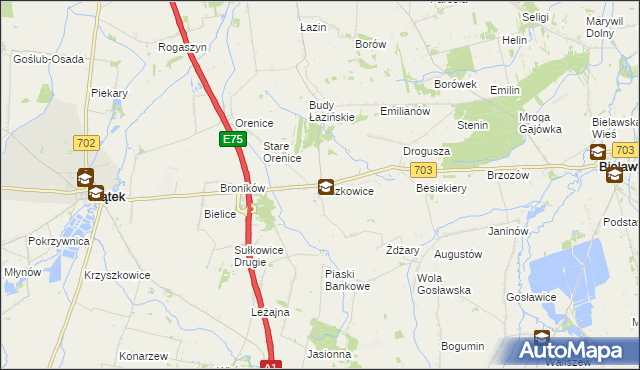 mapa Oszkowice, Oszkowice na mapie Targeo