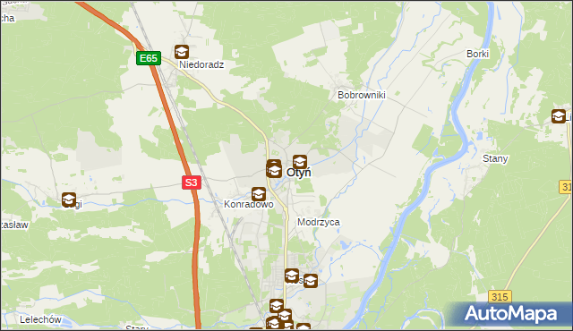 mapa Otyń, Otyń na mapie Targeo