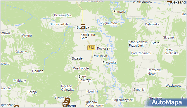 mapa Paskrzyn, Paskrzyn na mapie Targeo