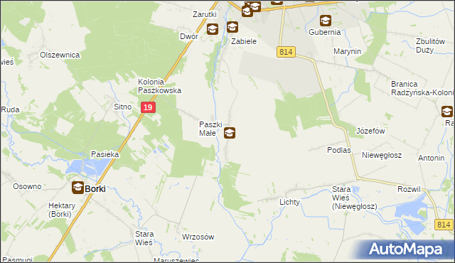 mapa Paszki Duże, Paszki Duże na mapie Targeo