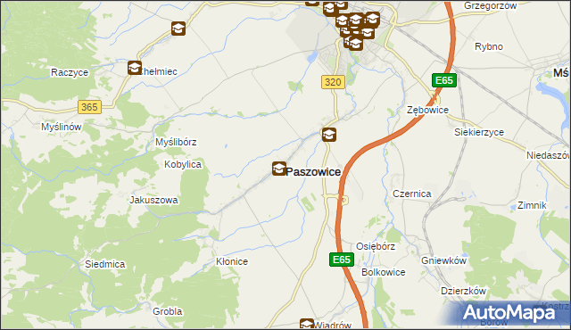 mapa Paszowice, Paszowice na mapie Targeo