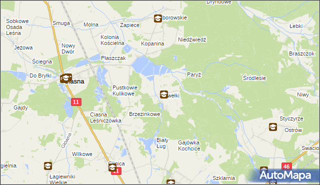 mapa Pawełki gmina Kochanowice, Pawełki gmina Kochanowice na mapie Targeo