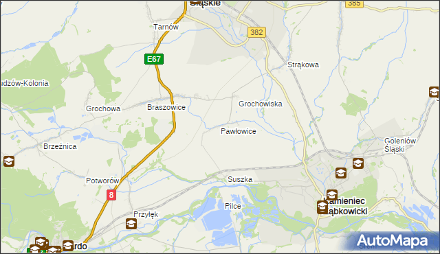 mapa Pawłowice gmina Ząbkowice Śląskie, Pawłowice gmina Ząbkowice Śląskie na mapie Targeo