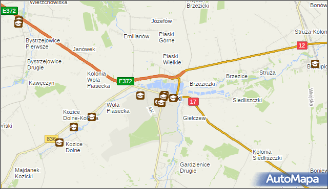 mapa Piaski powiat świdnicki, Piaski powiat świdnicki na mapie Targeo