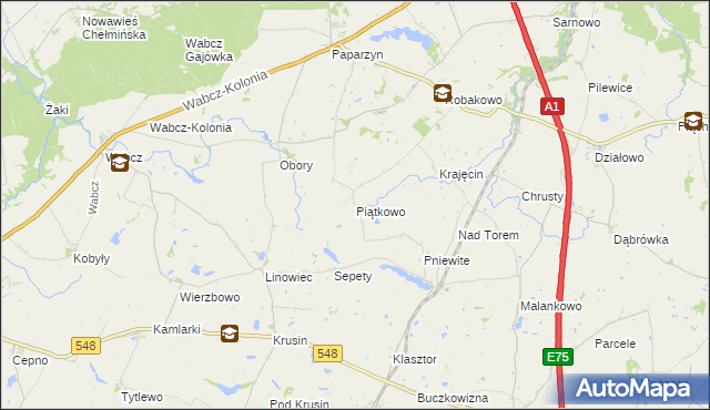 mapa Piątkowo gmina Lisewo, Piątkowo gmina Lisewo na mapie Targeo